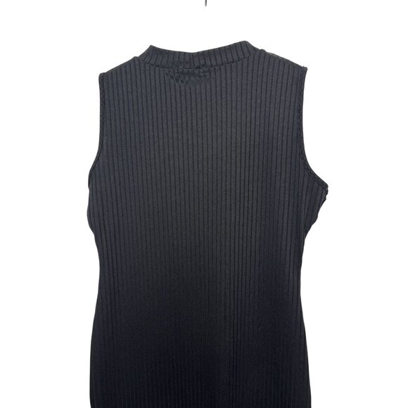 Pretty Little Thing Womens 10 Black Ribbed Knit Bodycon Mini Dress - Picture 8 of 12